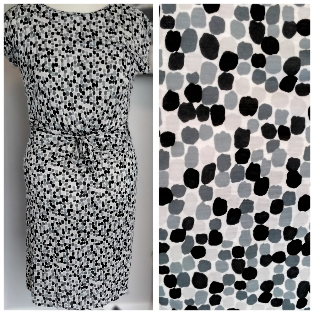 Boden Grey and Black Print Sleeveless Dress